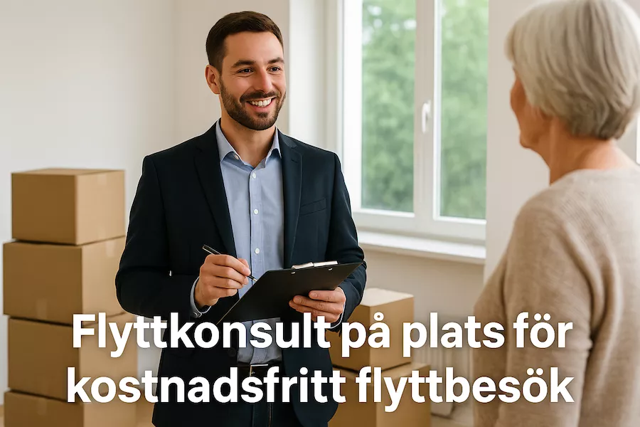 Flyttkonsult på plats för kostnadsfritt flyttbesök i bostad